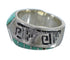 Southwest Silver Water Wave Turquoise Ring Size 5-1/4 AX83781